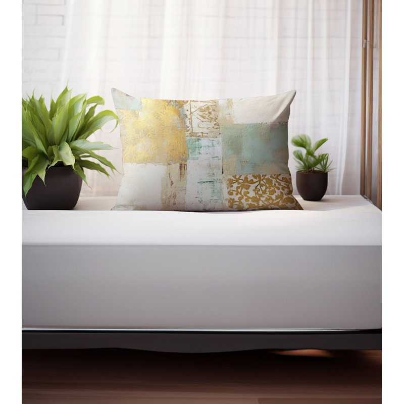 Coussin Blois, H 25 po x l 18 po, Émeraude / Or