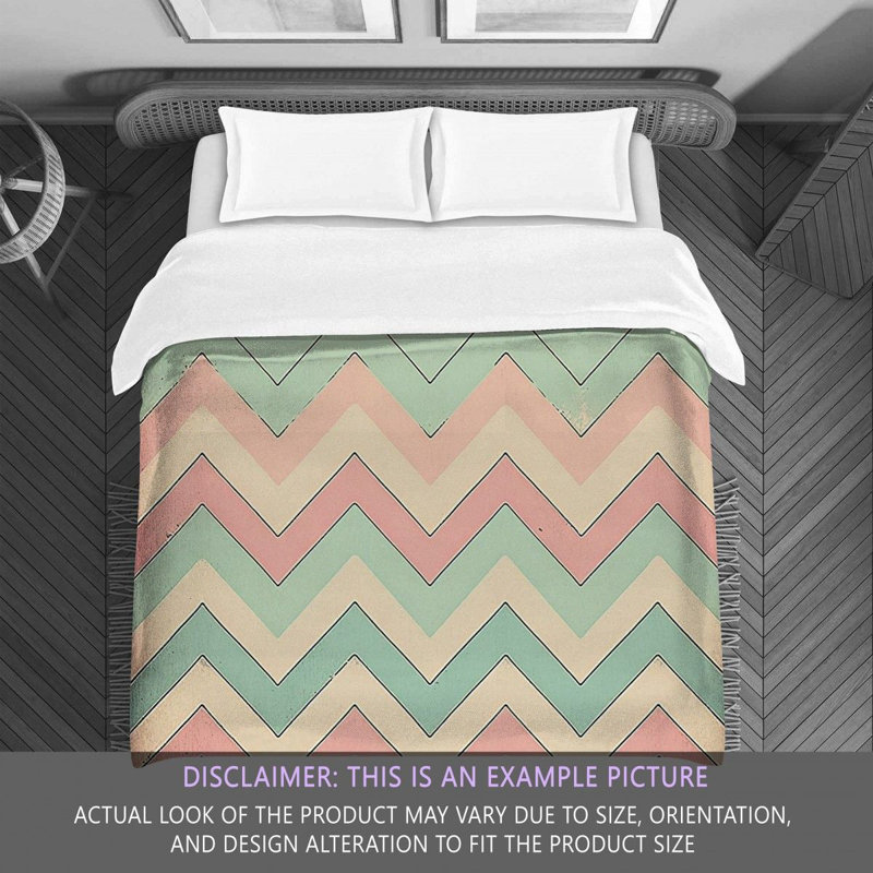 Chevron Comforter, King Comforter, Pink/Tuquoise
