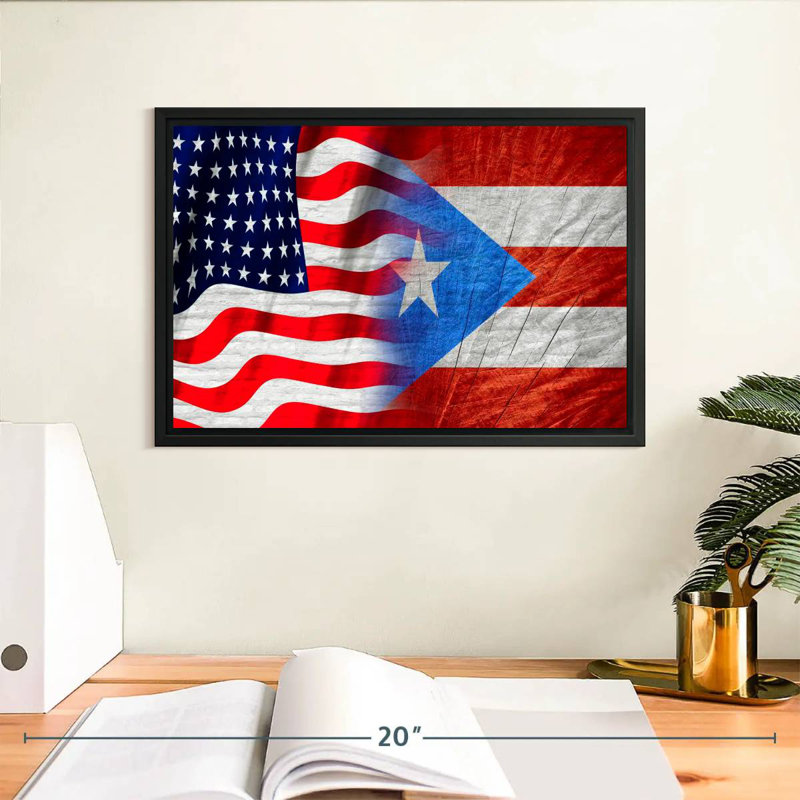 Borges Puerto Rico And USA Flag, 9" H x 13" W