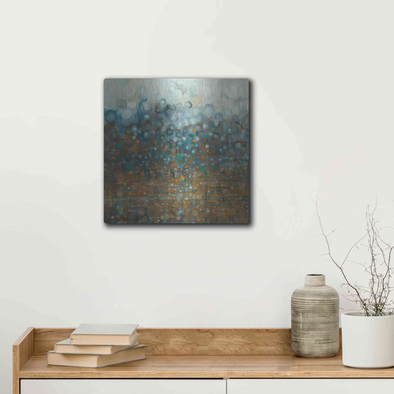 «Blue and Bronze Dots» par Danhui Nai, H 12 po x l 12 po