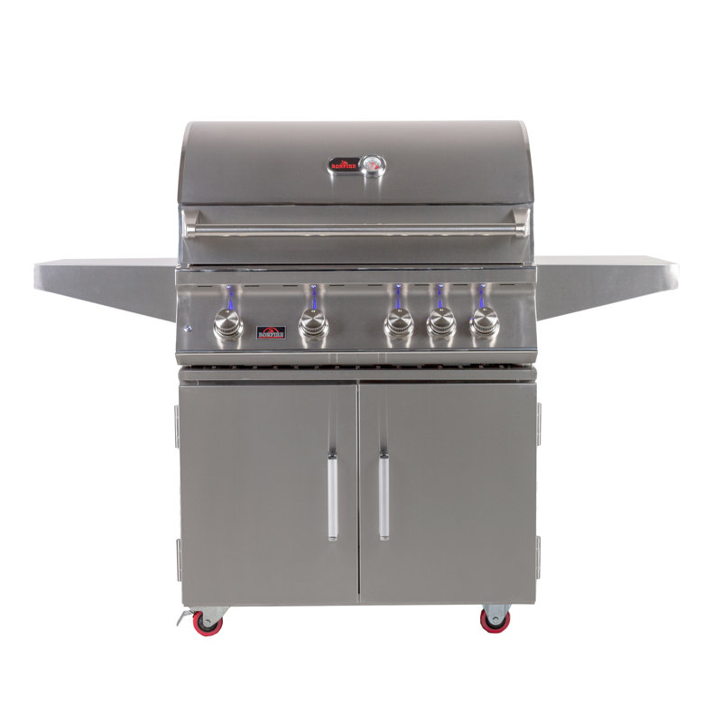 Bonfire Grills 4 - Burner Countertop Liquid Propane Gas Grill with Cabinet