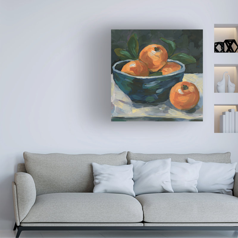 Art mural sur toile tendue - June Erica Vess «Table table Fruit I» pour décoration de salon, de chambre à coucher ou de bureau - 35 x 35