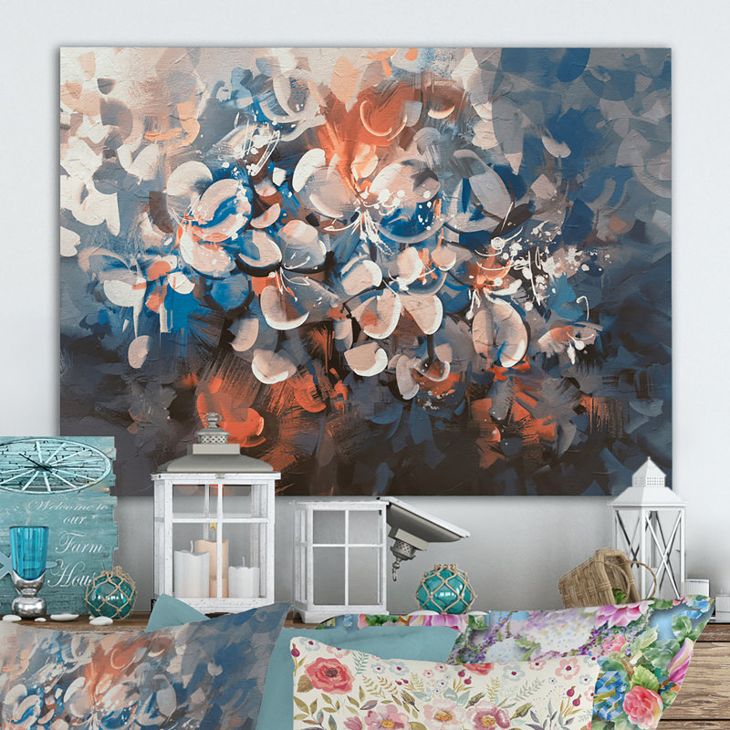 «Abstract Blooming Grunge Bouquet», reproduction sur toile, H 8 po x l 12 po x P 1 po, Toile tendue