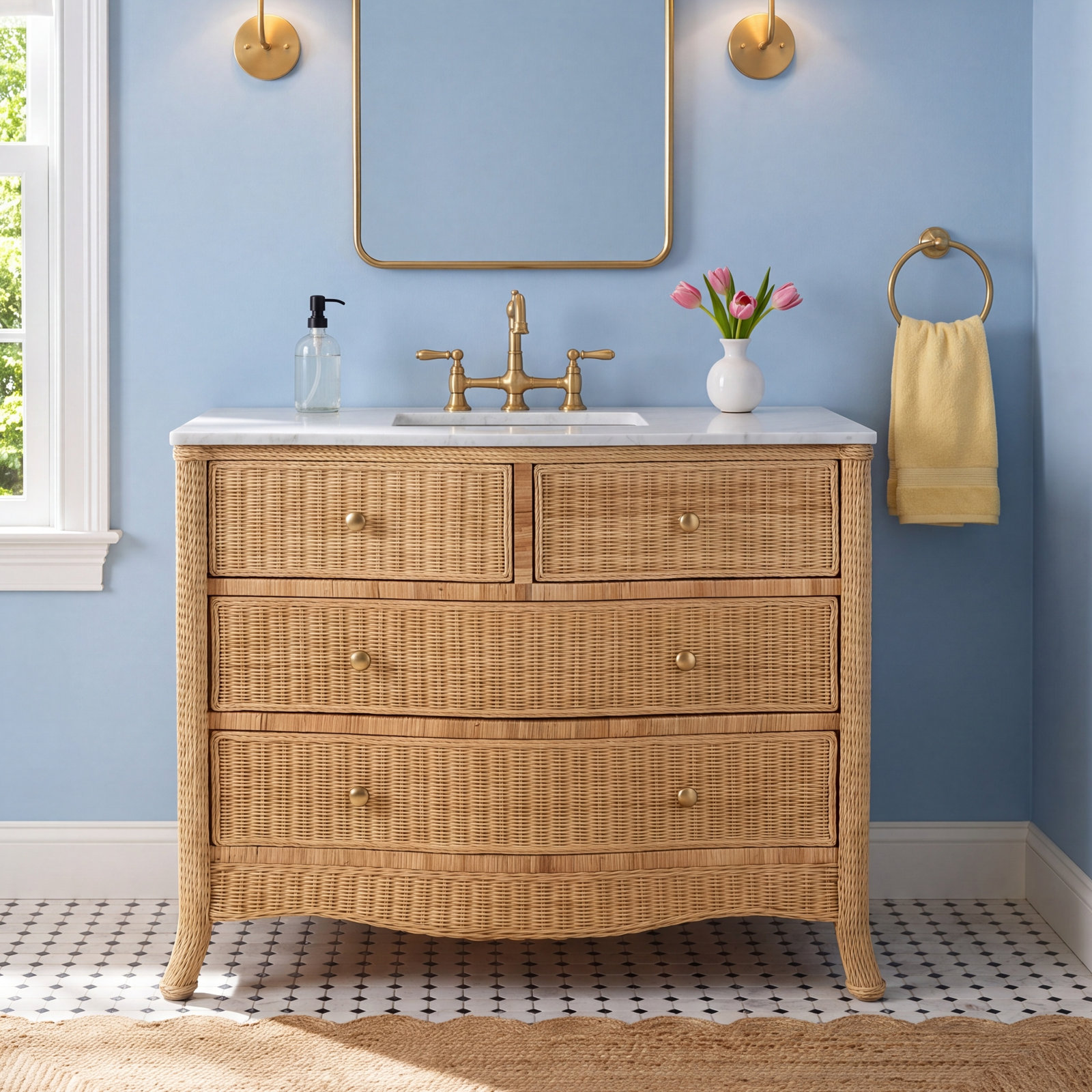 Embla 42" Carrara Marble Bathroom Vanity