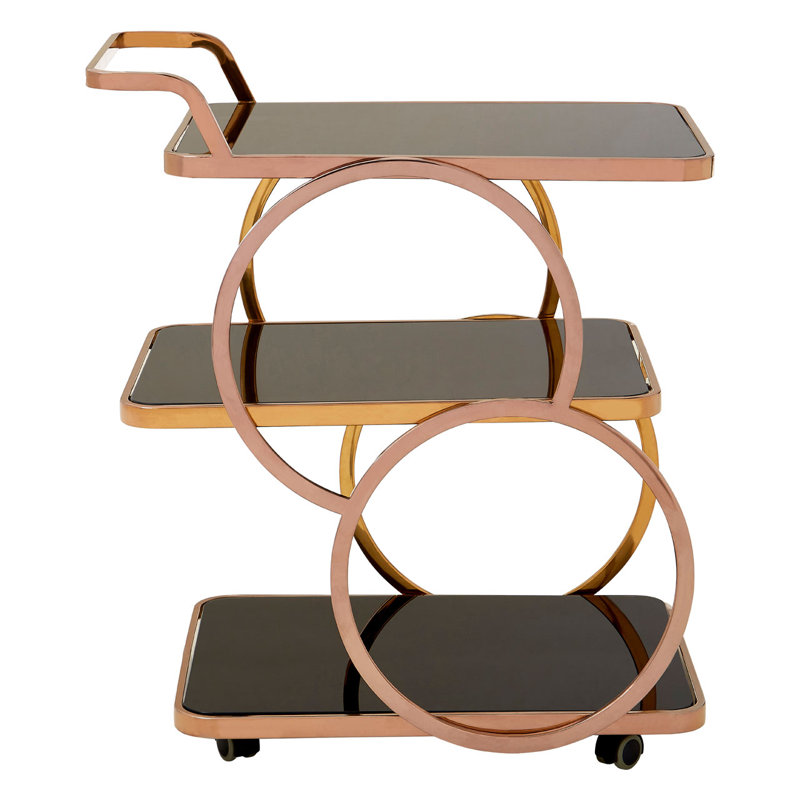 Geismar Metal Bar Cart, Rose Gold