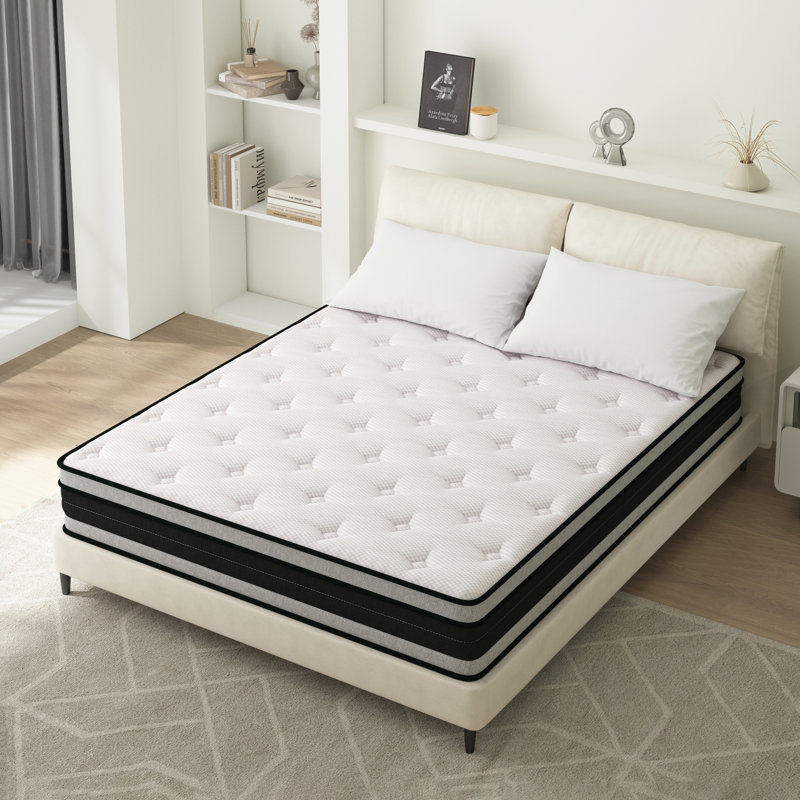 Gehrmann 26cm Medium Hybrid Sprung Mattress In A Box Pillow Top Mattresses, Single (3')