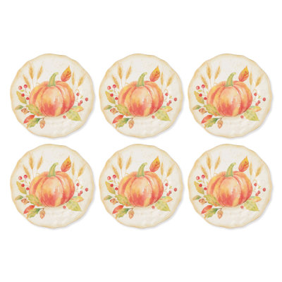 Harvest Pumpkin, 8 3/4" Melamine Plate S6