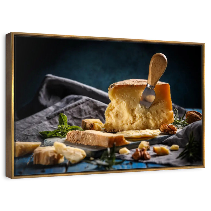 Chunks Of Parmesan, Floating Frame Gold, 31" X 21"