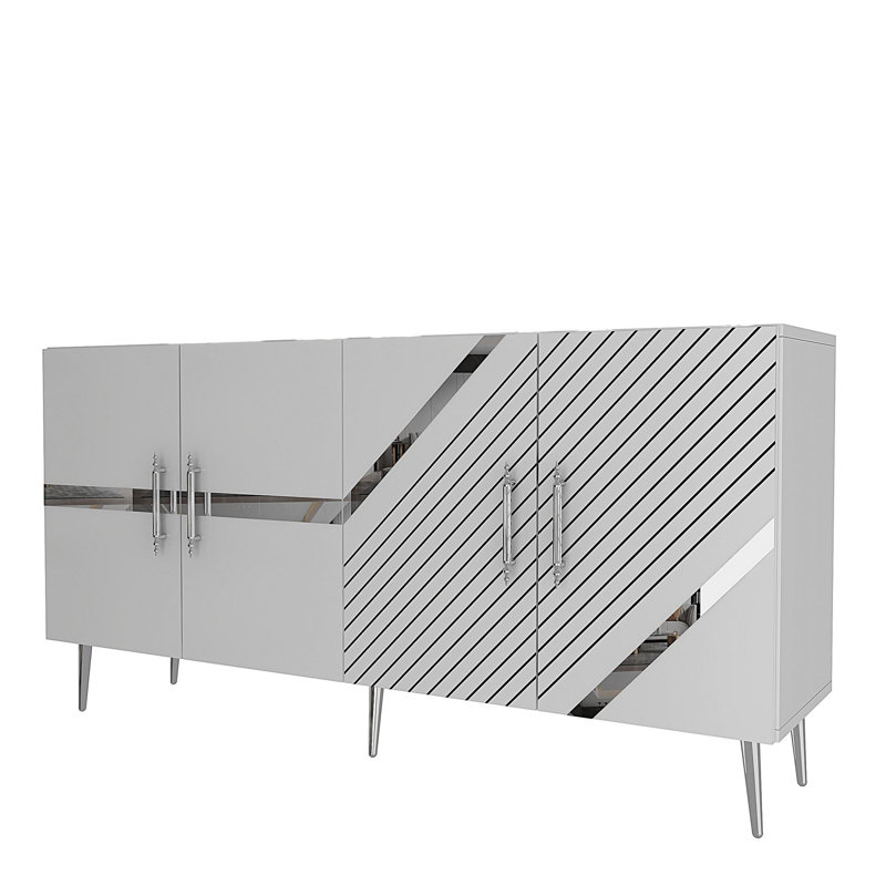 Olivia 150cm Console Table, Cream/Silver