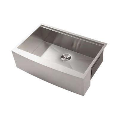 33X22X10"Farmhouse Apron Single Bowl Stainless Steel Kitchen Sink With Workstation