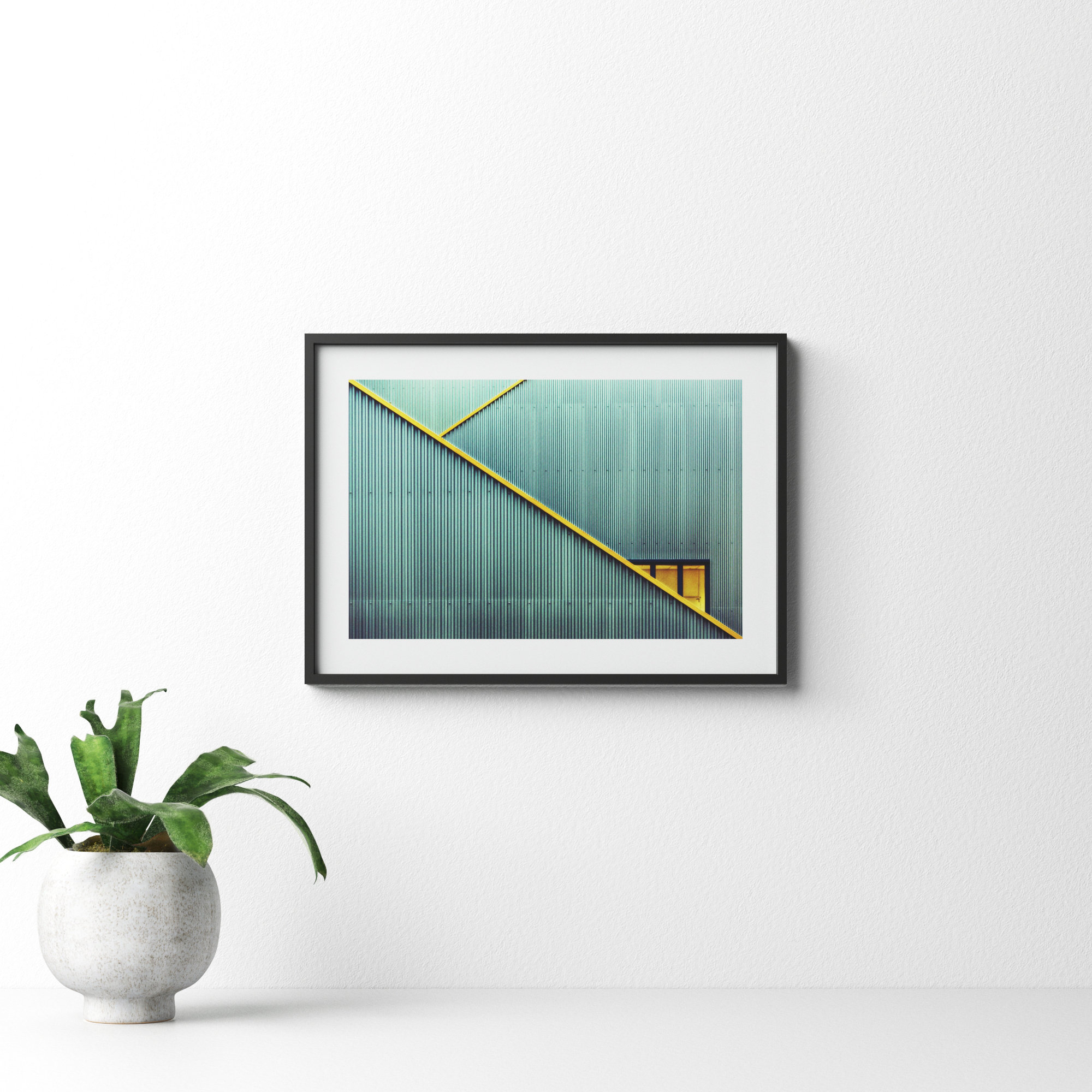 Stairs by Jan Niezen, 14.25" H x 19.38" W x 0.88" D, Black Framed Paper