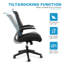 Chaise de bureau ergonomique à dossier moyen avec accoudoirs rabattables à 3 voies et roulettes silencieuses à 360 ° - Chaise de bureau d'ordinateur en filet respirant, support lombaire réglable, conception pliable peu encombrante - Multifonctionnel -16379271-16379289