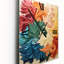 Motif de vagues multicolores dans des couleurs rétro - horloge murale abstraite à encre liquide-99635894
