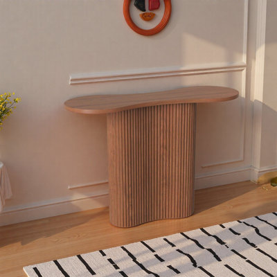 Console en bois avec pieds en métal