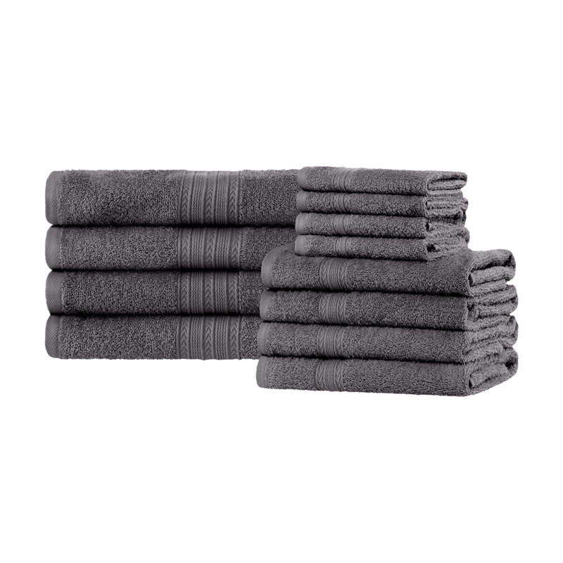 Ensemble de serviettes de bain écologiques en coton 12 pièces Hannu, Graphite