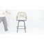 2-Piece Twisted Rattan Patio Bar Stools Set with Cushions, Swivel Design