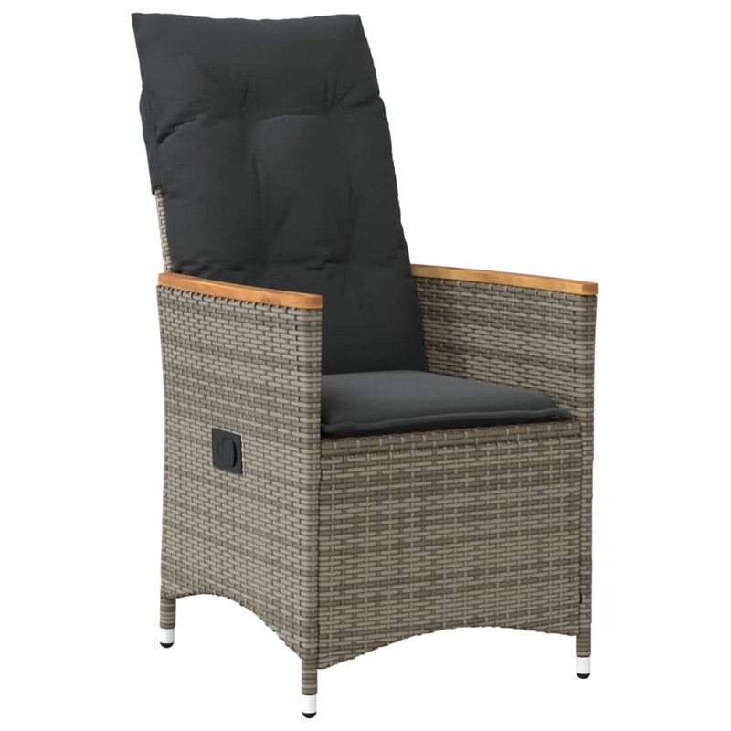  Chaise de jardin inclinable grise, Noir, Jaune, Gris