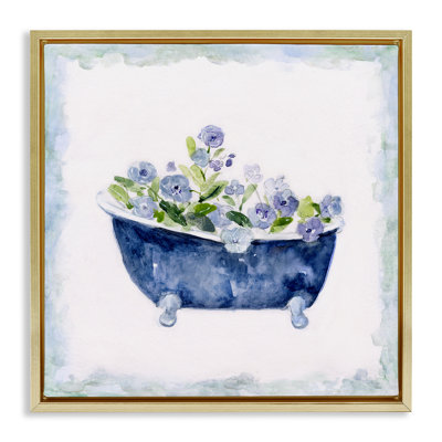 Charmantes fleurs de baignoire bleues