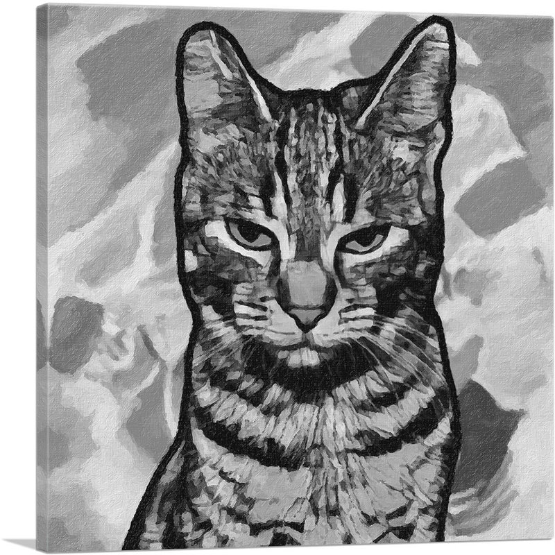 Égyptien Mau race de chat - reproduction d'art sur toile tendue, H 26 po x l 26 po x P 1,5 po