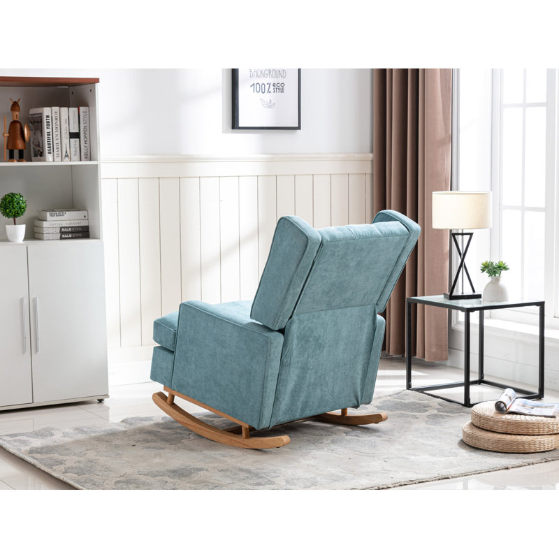 Fauteuil à bascule rembourré Mid Century