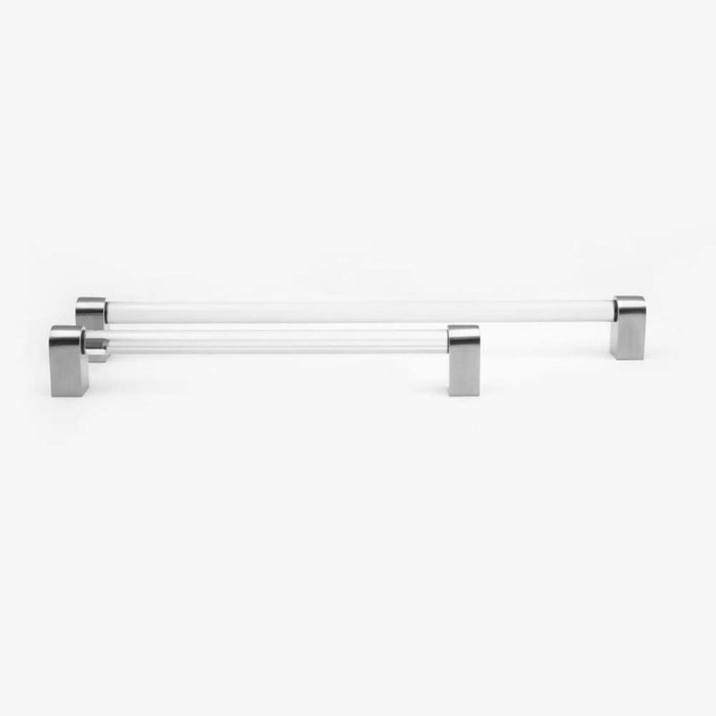 Clarity Acrylic Appliance Pull, Satin Nickel/Clear, 18"