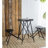 60.83X24x32.3" Black Stowable Side Table And Two Seats