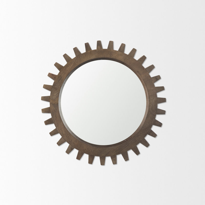 Miroir d'appoint Kazmira Cog, Brun moyen, 26 po x 26 po