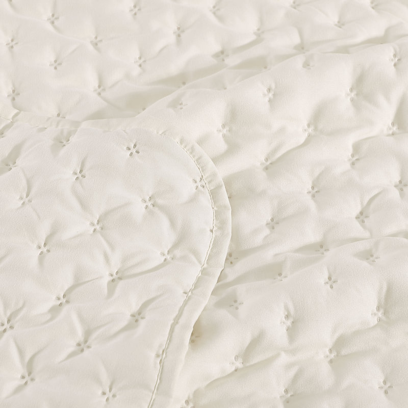 Ensemble de courtepointe en microfibre 3 pièces Swift Home - Mignon, féminin, pétillant - quatre saisons, Crème