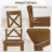 Bronxton 17" Wide Walnut Wood Country Farmhouse Cross Back Dining Chairs-323251408