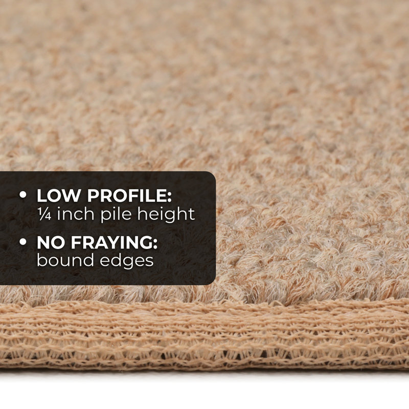 Skid-Resistant Carpet Indoor Area Rug Floor Mat - Pebble Beige - Many Other Sizes To Choose From, Rectangle 3' x 5'