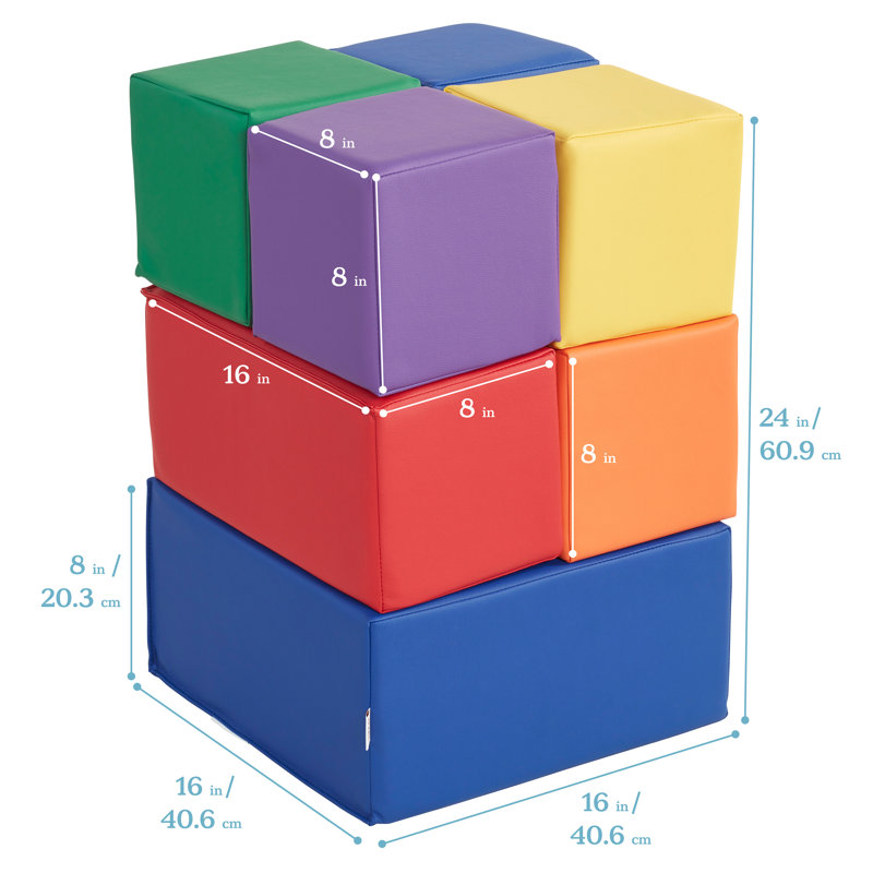 Ensemble de blocs de construction ECR4Kids SoftZone, ensemble de jeu pour débutants, 7 pièces, Assortis