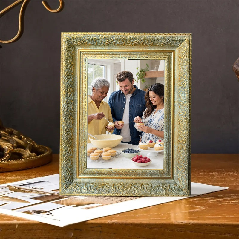 Cadre photo 8 pièces x 10 po en or antique 8 pièces pour cadeaux de Noël