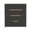 Commode hautbois, haut, quatre tiroirs, finition wengé noir / chêne clair-655090695