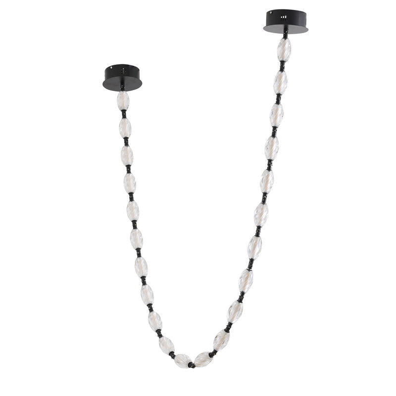 Lustre moderne 22 lumières DEL, Noir satiné