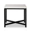 Hammered Iron End Table-White Marble-1791442079