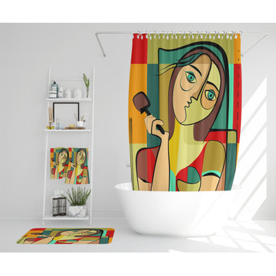 Niamin Polyester Shower Curtain Set