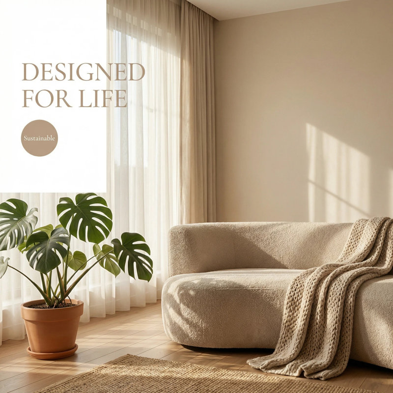 79.5" Modern Cloud Curved Sofa Boneless Couch mall Curved Compression Sofa Boucle Cloud Couch with 2 Pillows Modern Loveseat for Living Room Apartment & Reading Nook