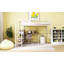 Lit mezzanine double en métal avec bureau et échelle de rangement latérale