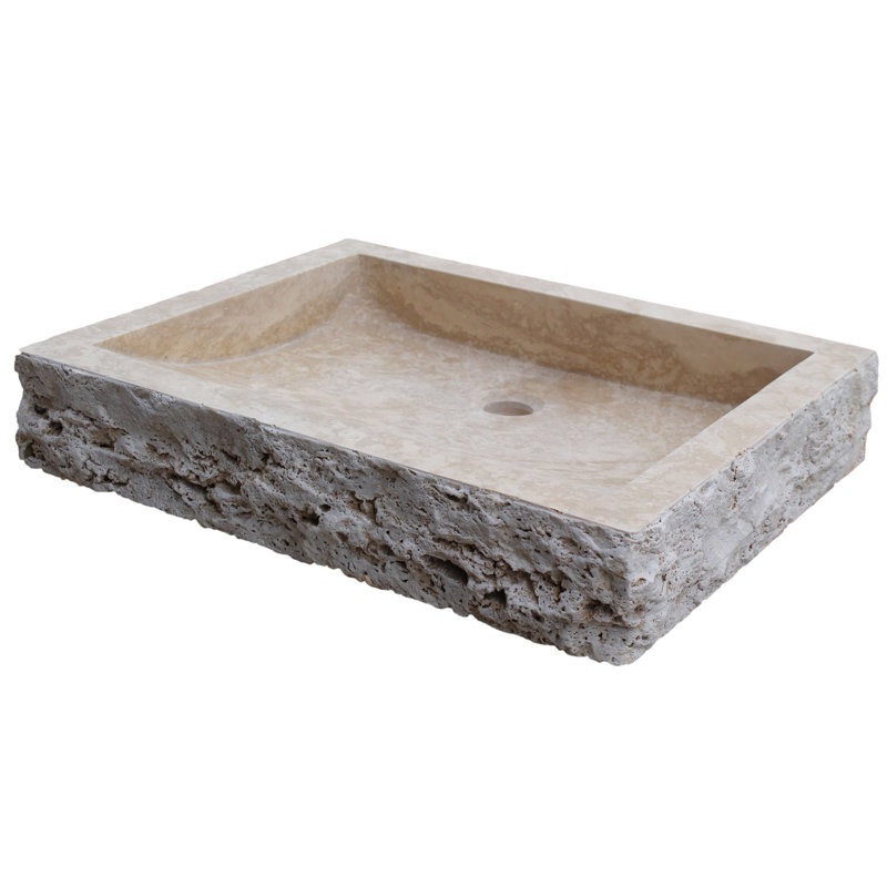 TashMart 17.5'' Stone Rectangular Bathroom Sink, Light