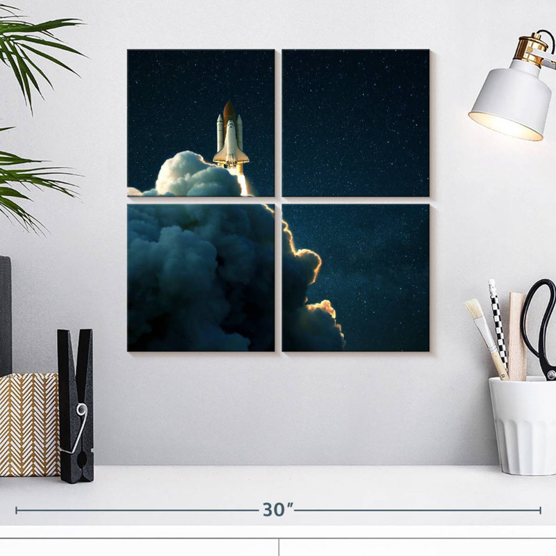 Oberle Starry Space Shuttle Launch, 18" H x 18" W