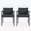 Ensemble de 2 chaises de salle à manger d'extérieur, structure en aluminium gris toutes saisons avec coussins en tissu gris, capacité de 300 lb-156427563-156427560