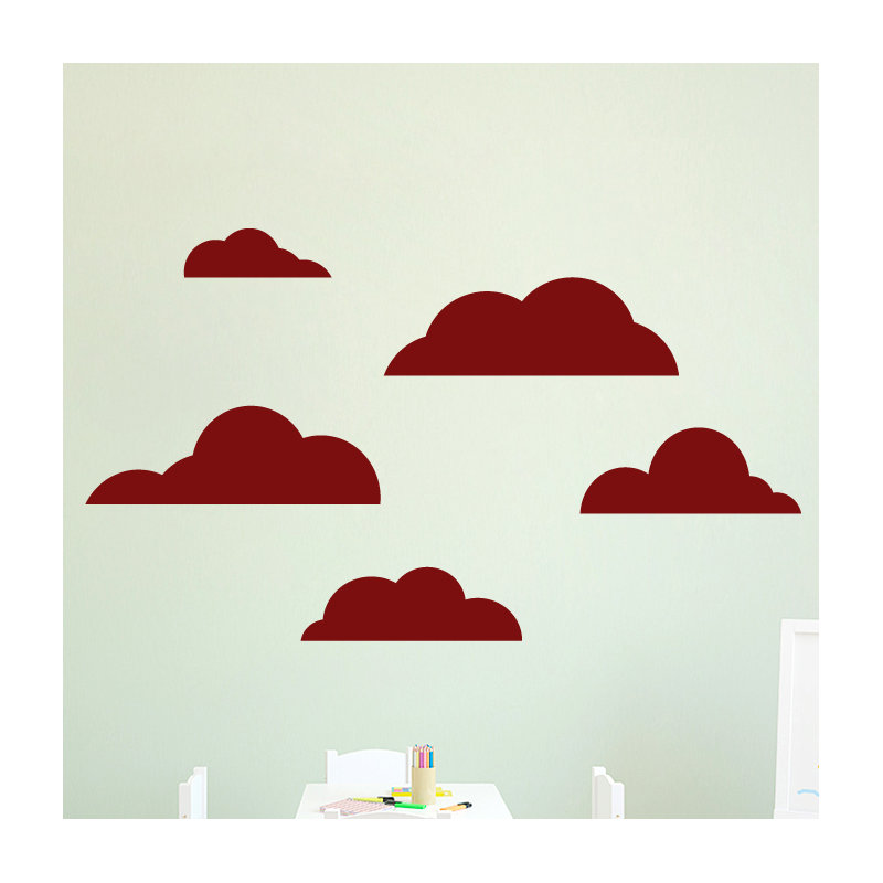 Ensemble de 5 décalcomanies murales cloud, Canneberge