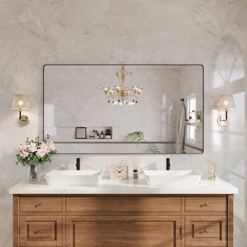 Miroir de salle de bain, 72" x 40", Black