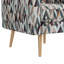 Fauteuil d'appoint Darien avec motif géométrique triangulaire et dossier capitonné