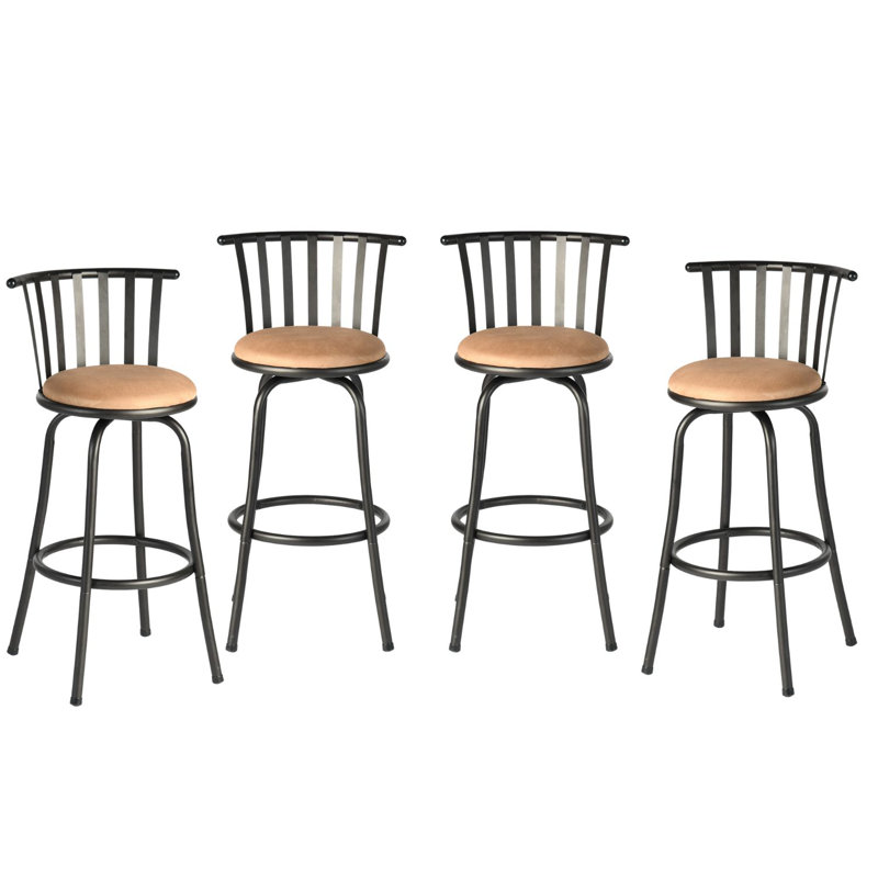 Klyne Swivel Upholstered Counter Stool with Both 24"/29" Legs Shipped for Height Adjustable, 4