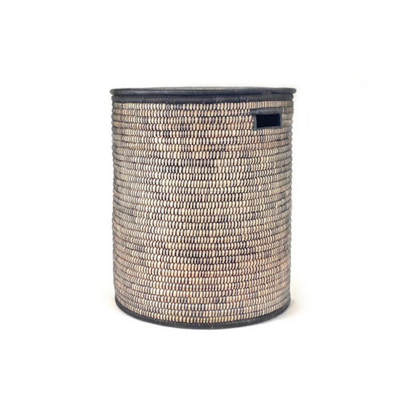 Malawi Basket, 21" H x 17.5" W x 17.5" D, Black