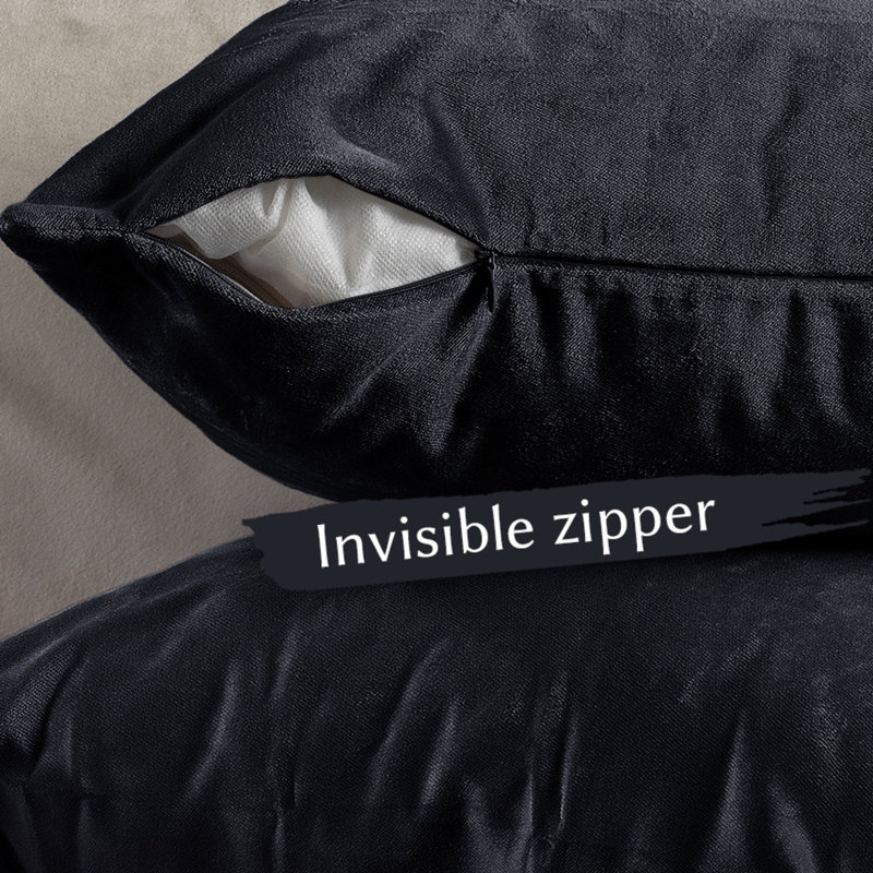 Matte Velvet Pillow Cover, 22" x 22", 69 Eigengrau
