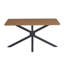55.1" Brown Wood Grain Rectangular Dining Table With Black Metal Base For Kitchen, Dining Room, Living Room