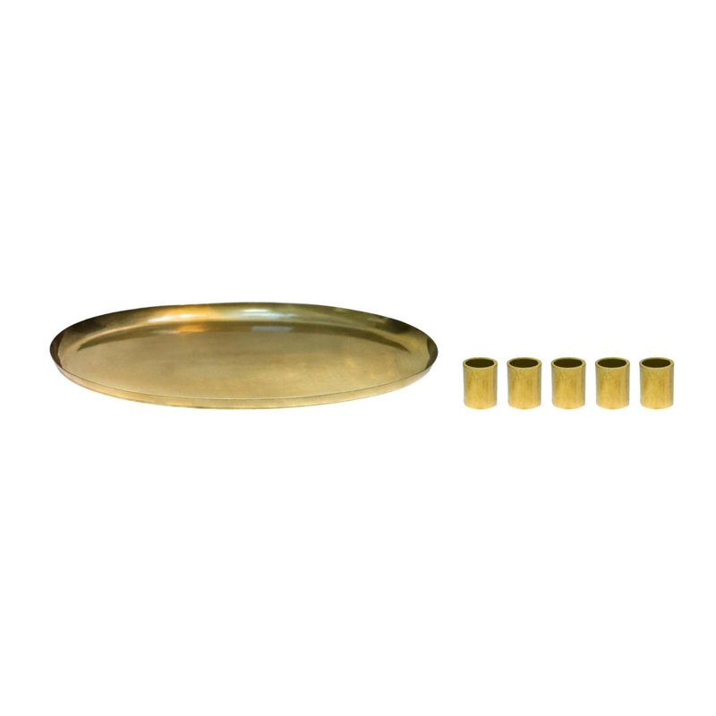 Oval Metal Candle Centrepiece, Gold