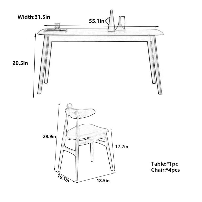 Table Modern Rock, H 29,5 po x L 55,1 po x l 31,5 po